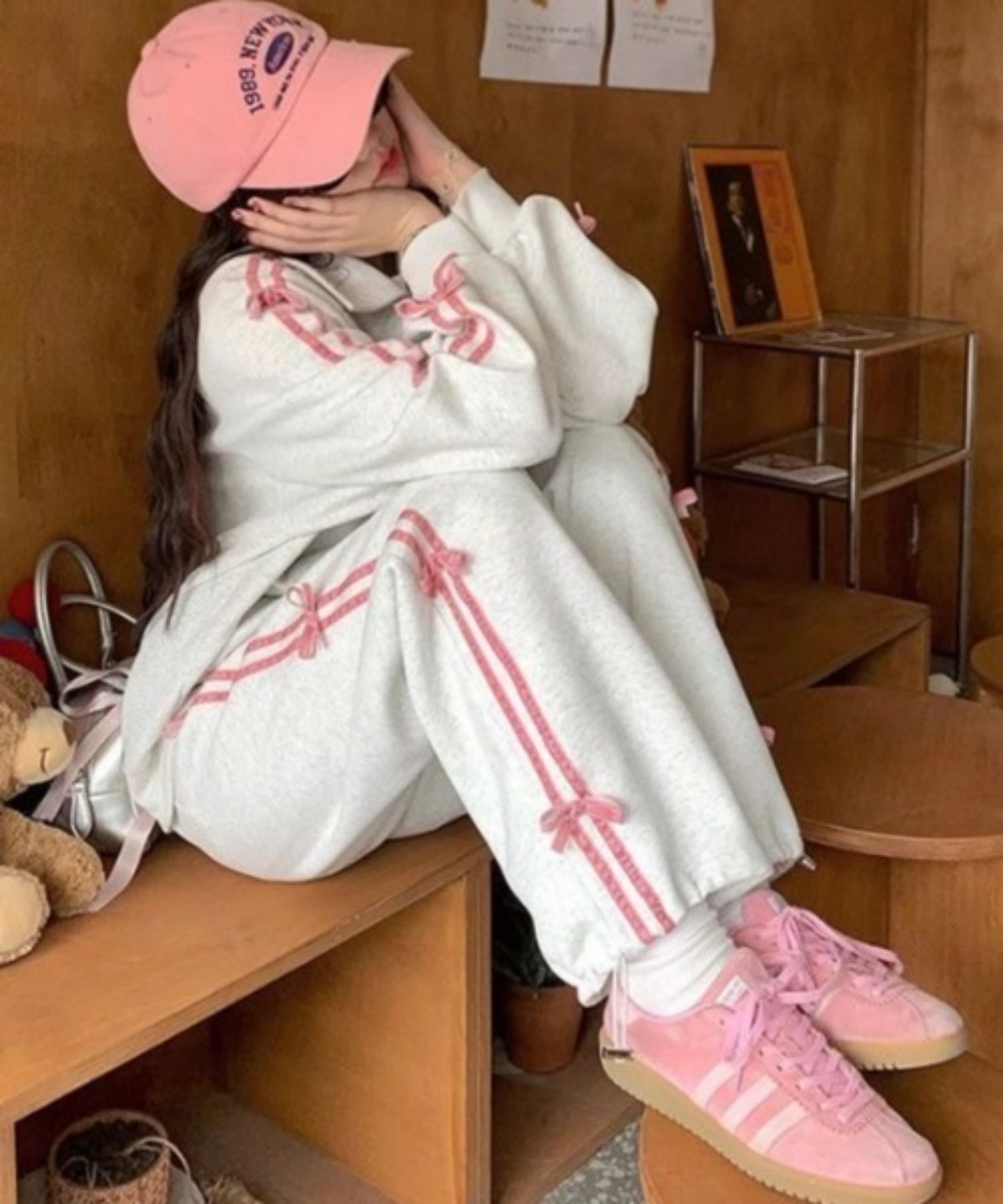 DIAVEL｜サイドラインミニリボンスウェットブルゾン &パンツ SET