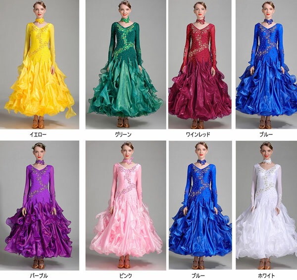 楽天市場】【S/M/L/XL/2XL】 社交ダンス衣装 社交ダンス ドレス 社交