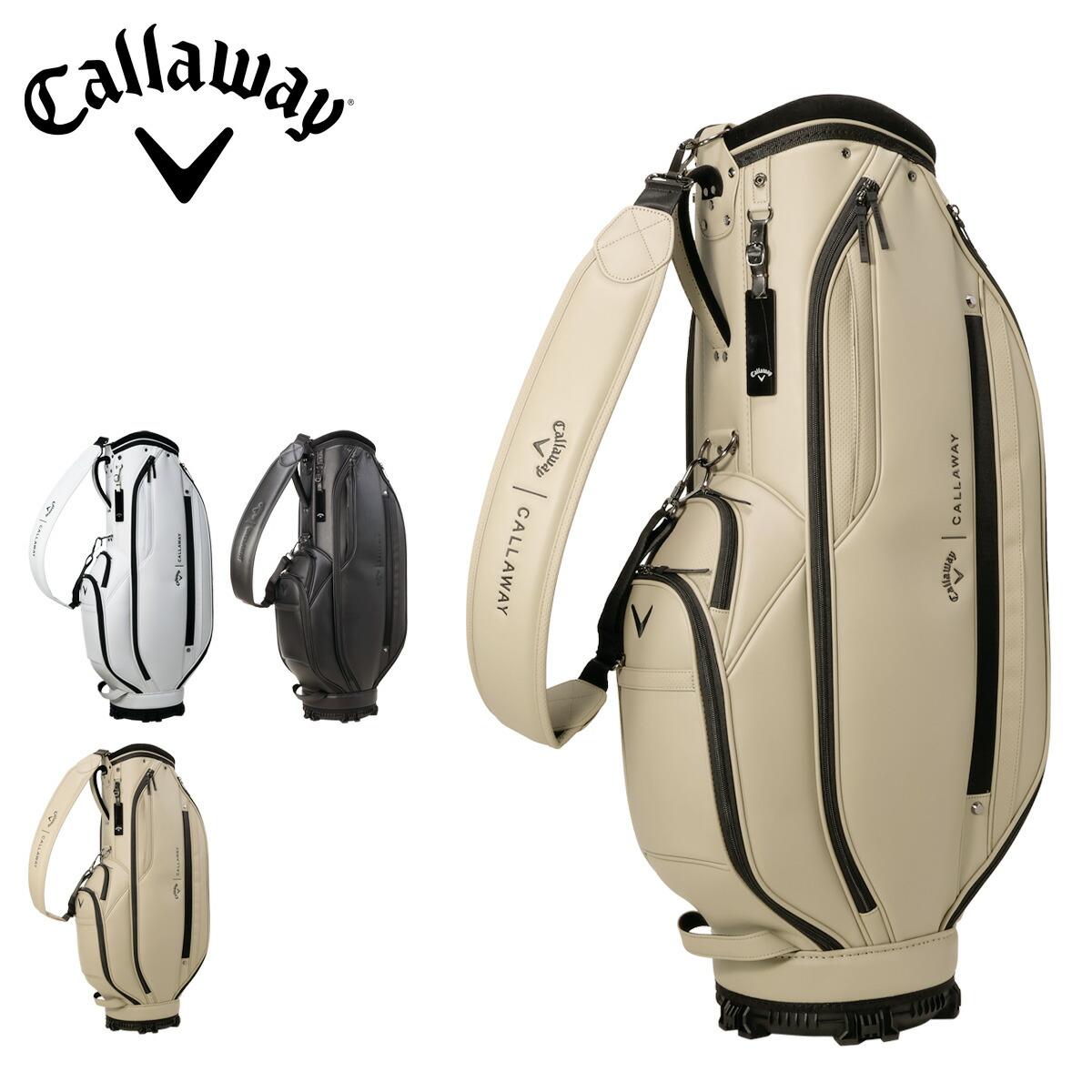 Callaway ゴルフバッグ 黒/赤 5分割 フード有クラブカバーサービス付き
