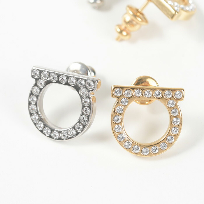 楽天市場】FERRAGAMO フェラガモ ガンチーニ クリスタル ピアス 760122