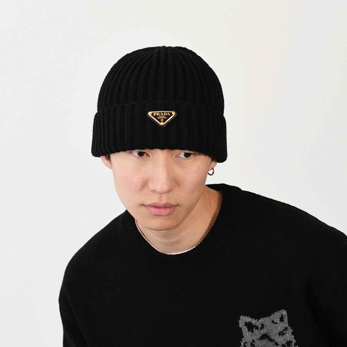 楽天市場】【P10倍対象】PRADA プラダ ニット帽 ウール ビーニー