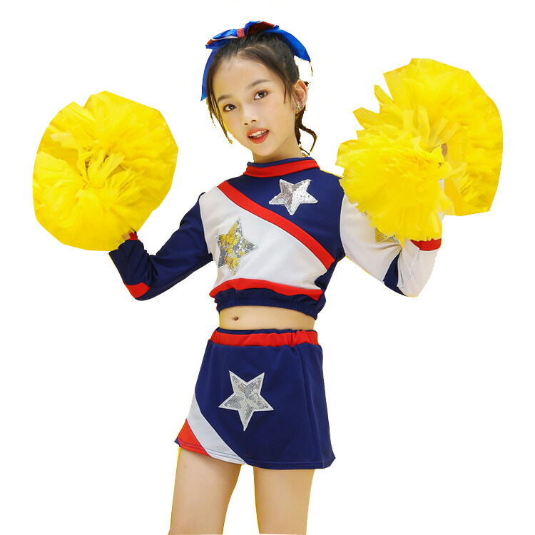 楽天市場】チアガール 子供 長袖 チアリーダー 衣装 長袖 高品質