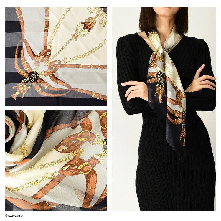 楽天市場】日本製 シルク スカーフ 大判 正方形 シルク 100% シルク