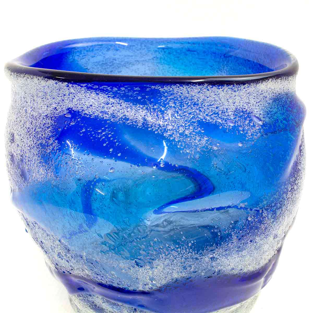 楽天市場】稲嶺盛吉(宙吹きガラス工房虹) 琉球ガラス 花入れ 白泡二色