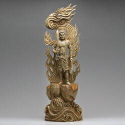 楽天市場】仏像 木 彫刻 『 不動明王 立像 』 【大】 高さ83cm 緑檀 御