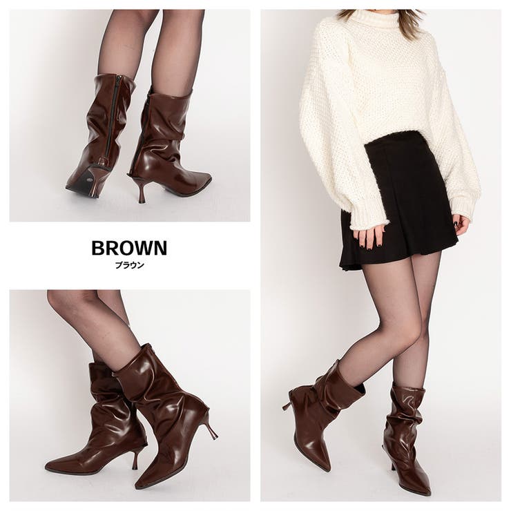 楽天市場】SVEC ポインテッドトゥ キトゥンヒール シャーリング ブーツ