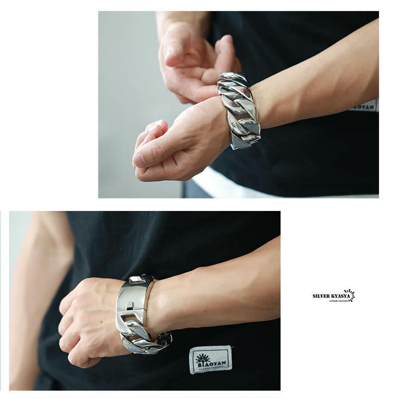 楽天市場】STAINLESS 316L 幅32mm 超極太 喜平ブレスレット シルバー