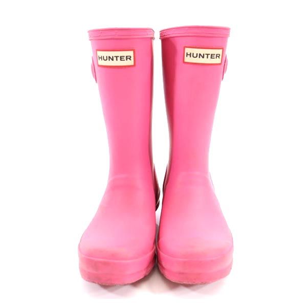 楽天市場】ハンター ロゴ キッズ レインブーツ UK12 ピンク HUNTER