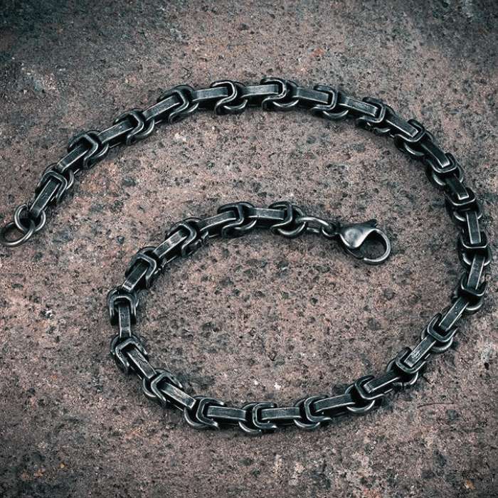 楽天市場】サージカルステンレス製ブレスレット ヴィンテージ加工 4mm