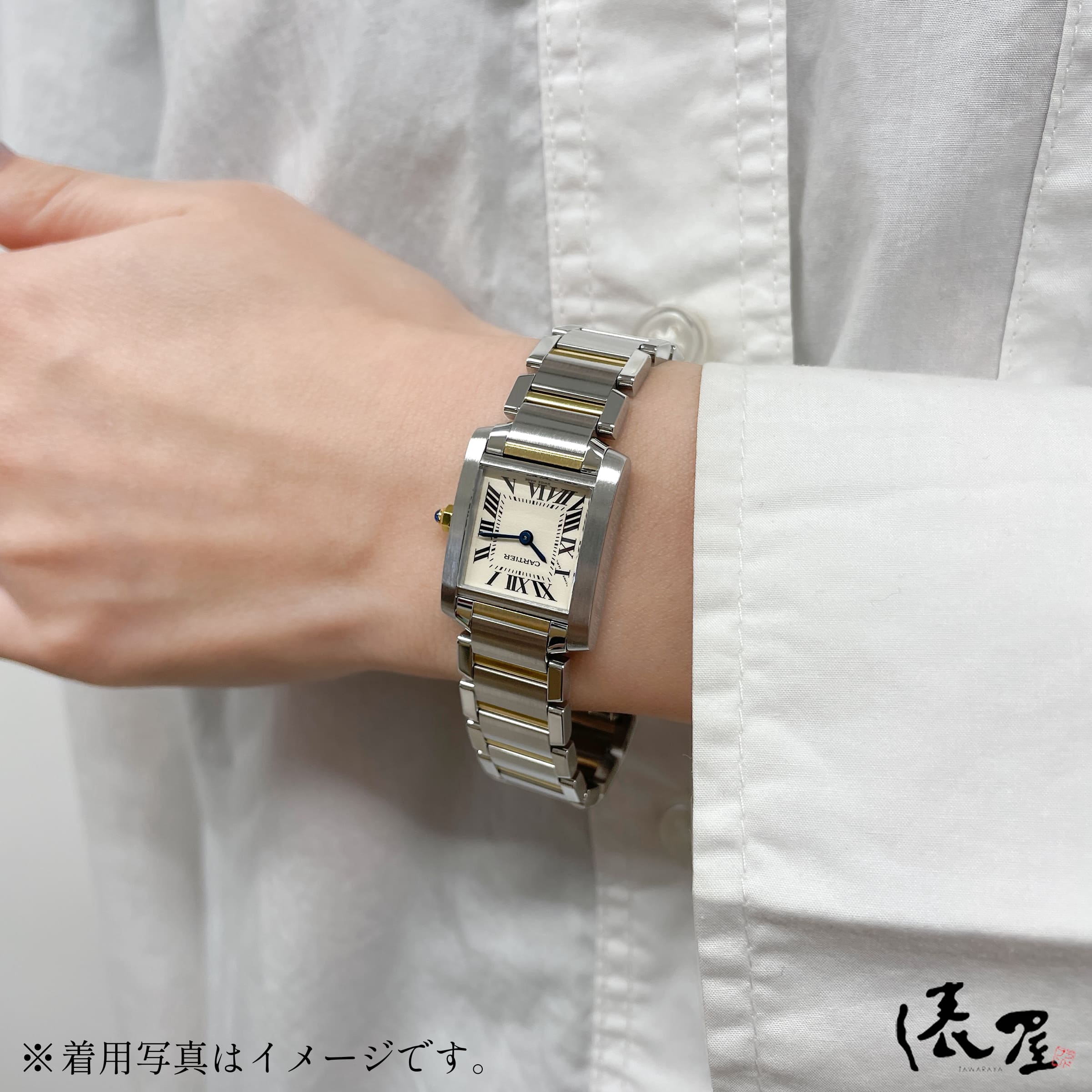 楽天市場】【極美品】カルティエ K18×SS タンクフランセーズ SM コンビ