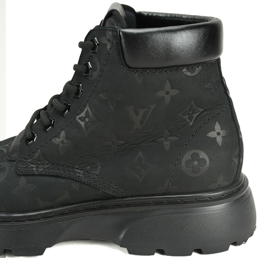 louis vuitton ルイヴィトン 黒いロゴ入りラバーブーツ 38 louis