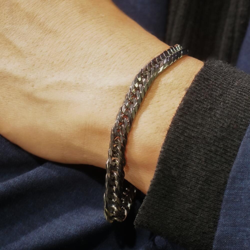 楽天市場】【当店限定】 K18 ブラック 喜平 ブレスレット トリプル12面