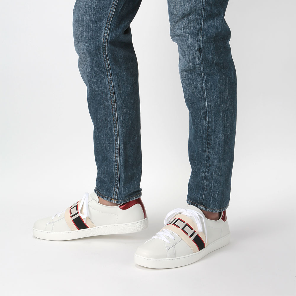 楽天市場】グッチ GUCCI スニーカー メンズ ストライプ レザー