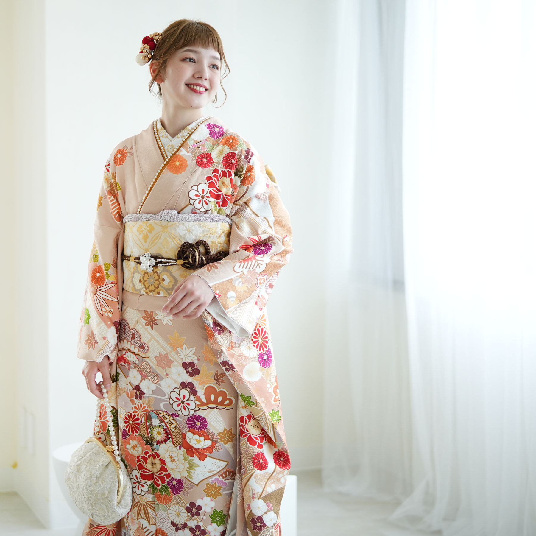 楽天市場】【レンタル】【振袖 正絹着物+袋帯 21点セット 絵羽 洗柿色