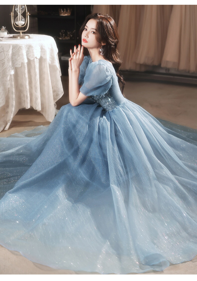 ゆめりすと レイヤードドレス/グレイッシュブルー 236_370112e2-d00c