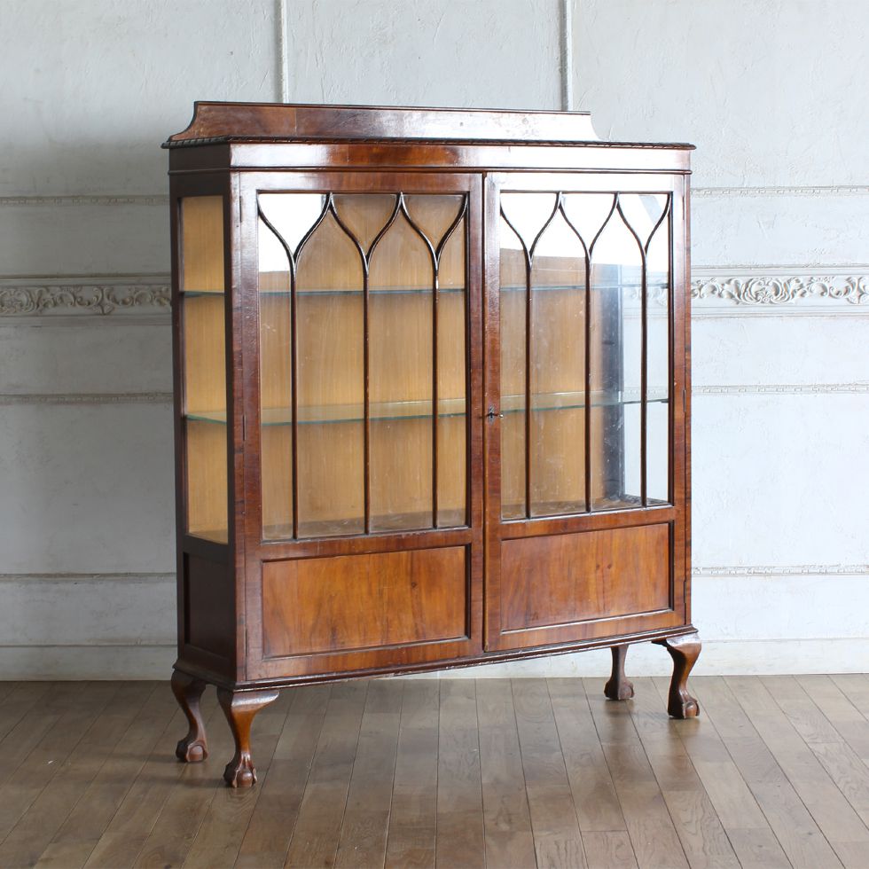楽天市場】アンティーク 家具 本物 ガラス キャビネット アンティーク