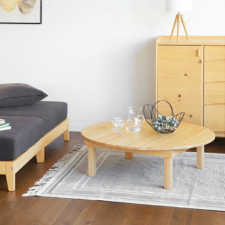 楽天市場】ちゃぶ台 100cm ひのき ローテーブル リビングテーブル 丸