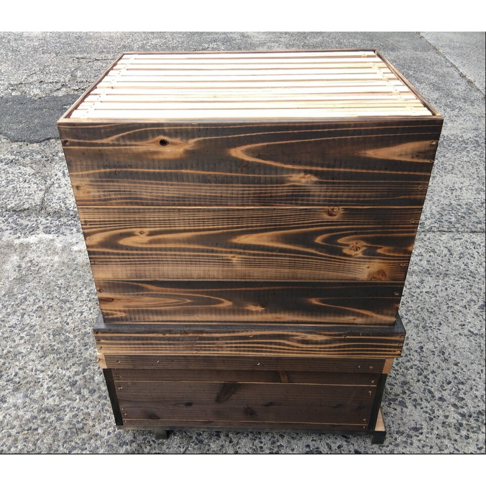 楽天市場】ミツバチ 継箱 焼杉 仕上げ幅500×奥行410×高さ420ミリ 国産