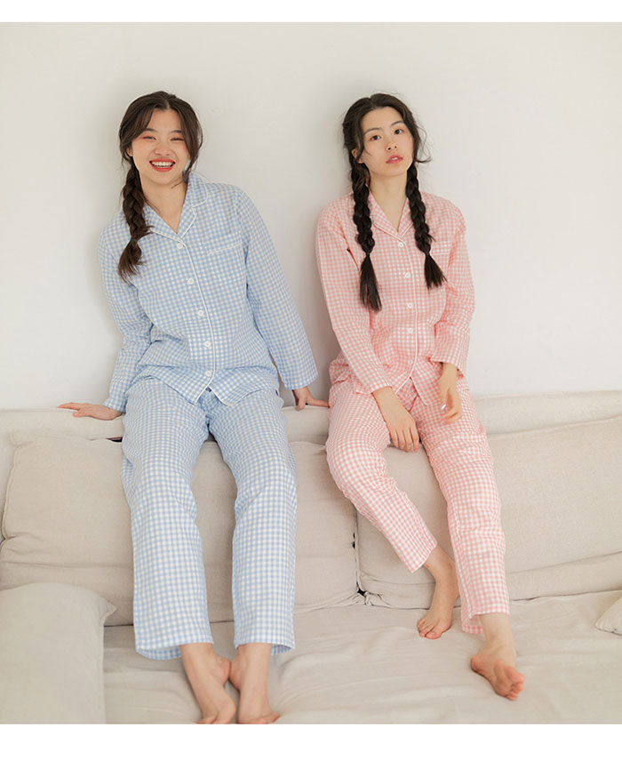 楽天市場】チェック柄 綿100% ガーゼパジャマ 柔らかい 2重ガーゼ