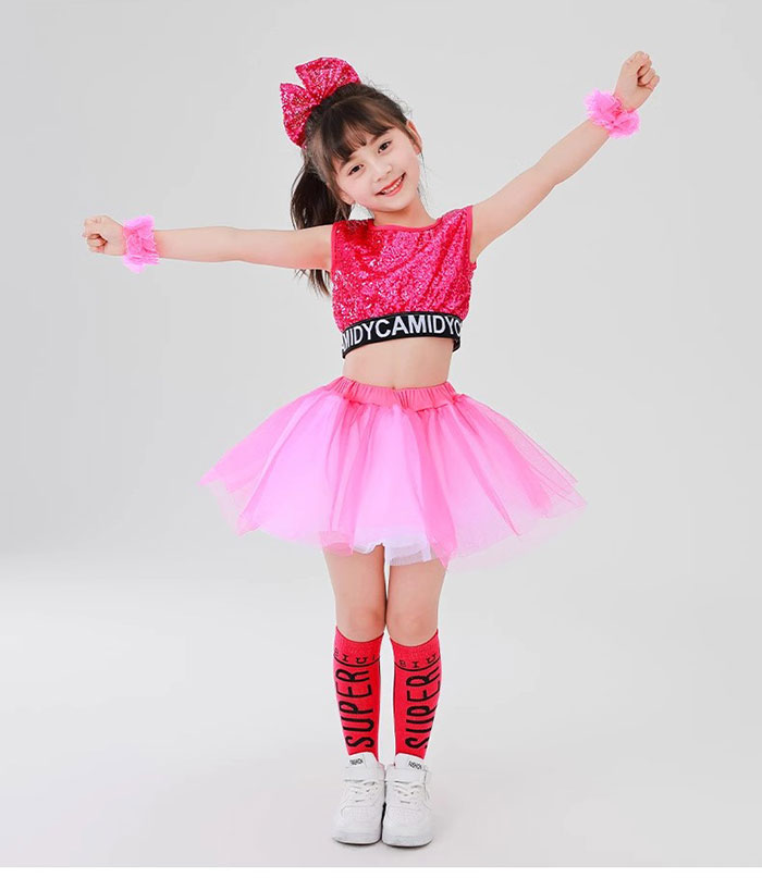 楽天市場】ダンス衣装 子供 キッズ トップスとスカート セット衣装
