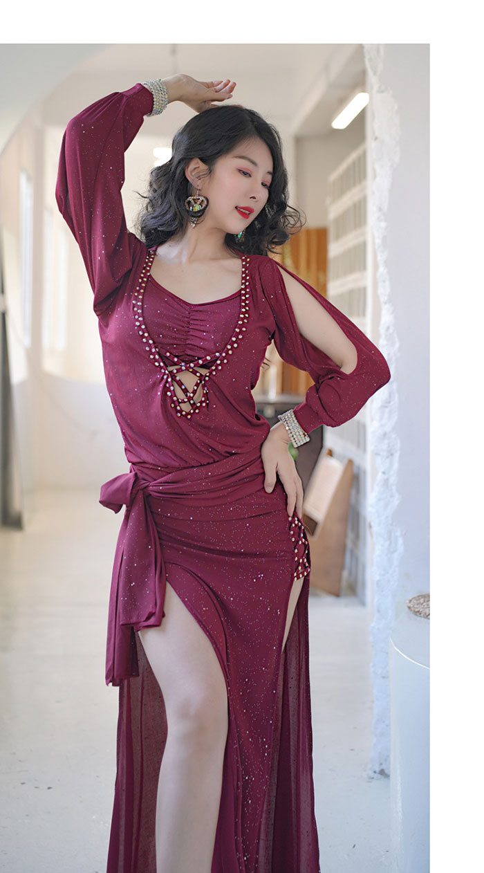 楽天市場】ベリーダンス衣装 ロング丈 ワンピース おしゃれ ストーン