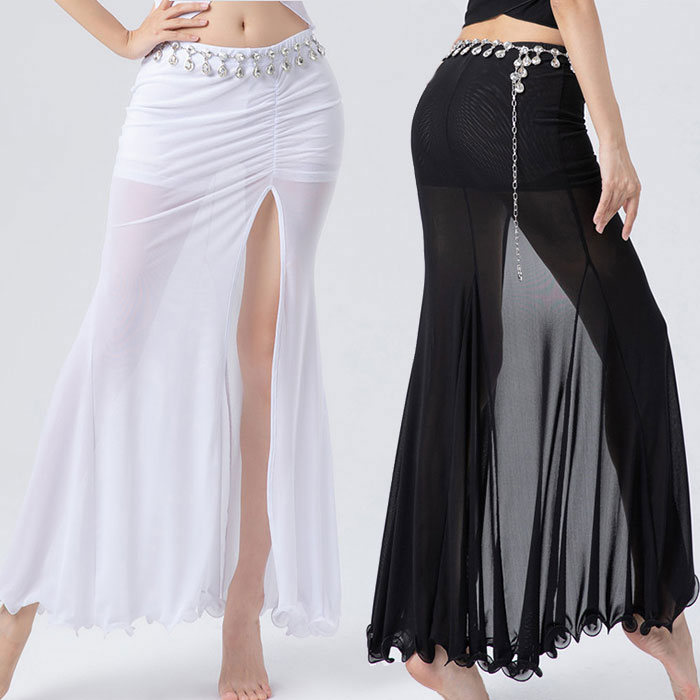 楽天市場】ベリーダンス スカート スリット入り メッシュ 柔らか