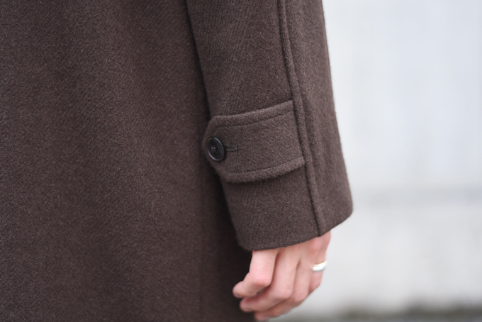 COMOLI -ヤクメルトン ショールカラーコート,バルカラーコート