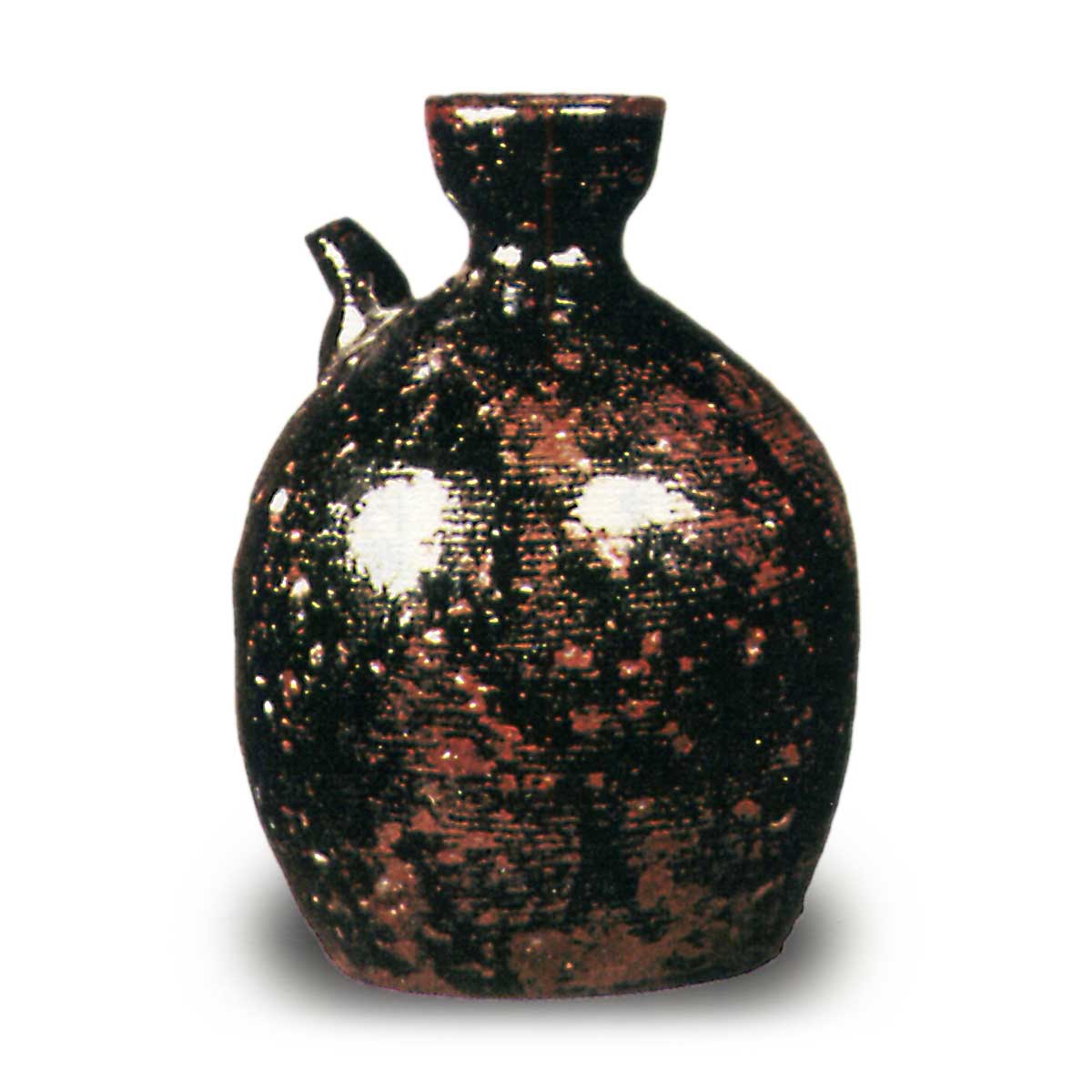 古薩摩 苗代川焼 四耳壷 黒酢壷 古民具 庭造 水瓶 甕壺 花華 釉薬 古