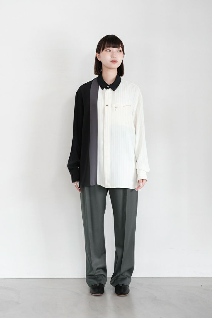 CULLNI クルニ Double Satin Bio Color Zip Shirt(24AW) | T.T. GARRET
