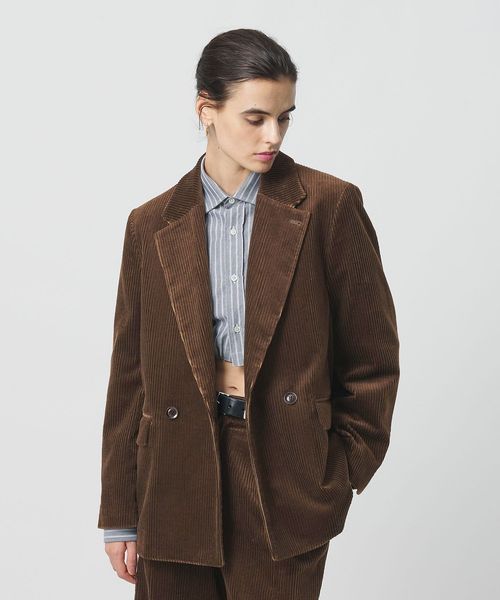 H＞コーデュロイ ダブルブレストジャケット