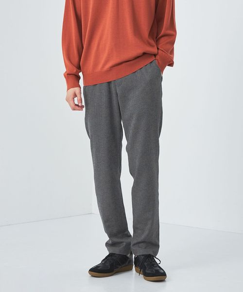 ウォッシャブル フラノ ヘリンボーン ナロー ユーティリティパンツ