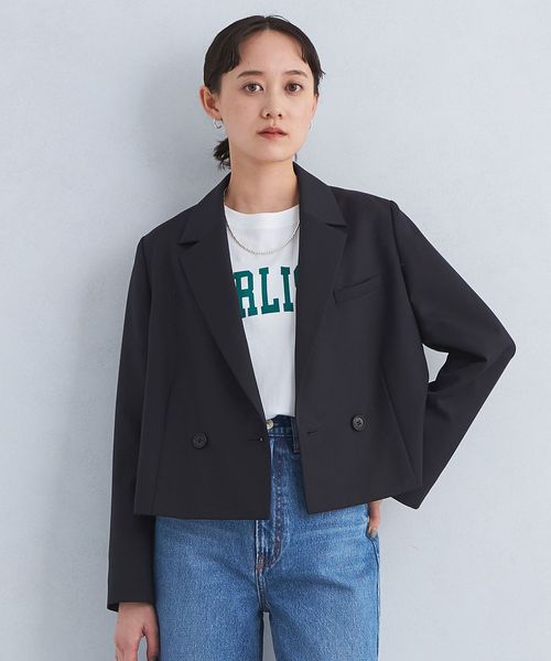 ツイル クロップド ジャケット ―マシンウォッシャブル・防シワ―