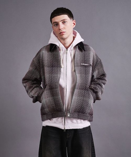 チェック ジップ ワーク ジャケット