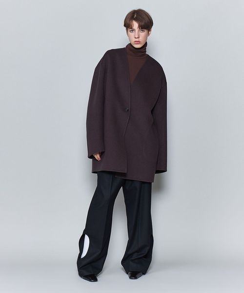 6(ROKU)＞ウール ノーカラーコート