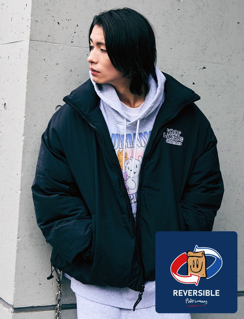 Philip Lumbang】リバーシブル 中綿 スタンドカラー ジャケット