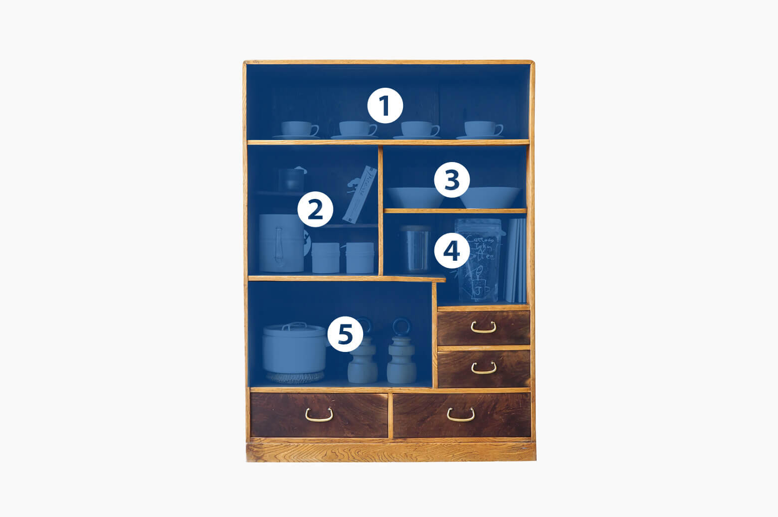 昭和レトロ 茶箪笥 和棚 シェルフ / Japanese Retro Wooden Shelf