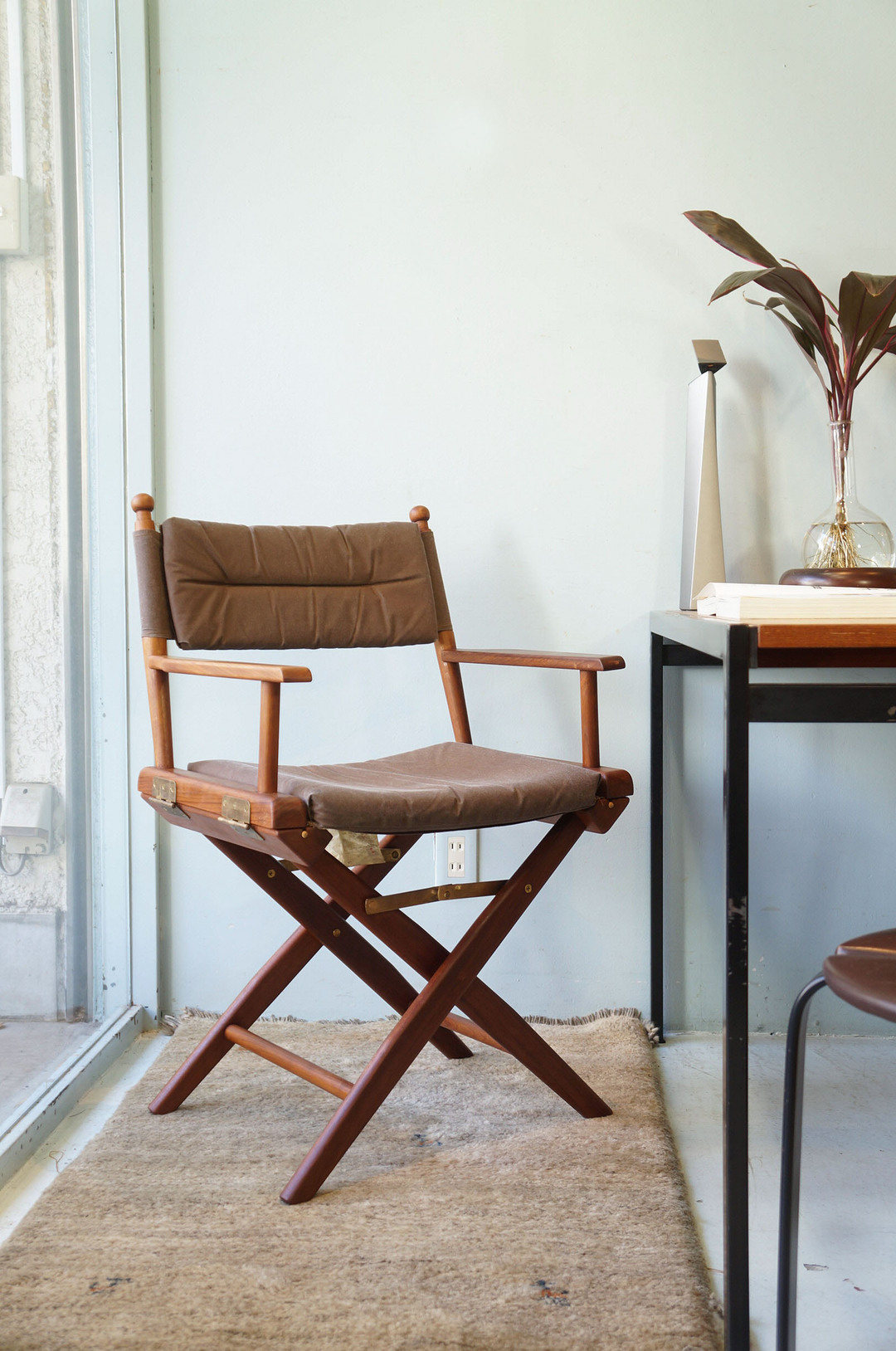 ディレクターズチェア 折りたたみ 椅子 USモダン アウトドア/Wooden