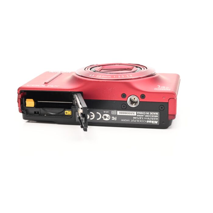 Used Nikon Coolpix S8200 16.1MP Digital Camera w/14x Zoom Red