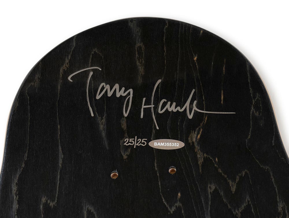 Tony Hawk Autographed Birdhouse Skull 2 Shape Skateboard Deck