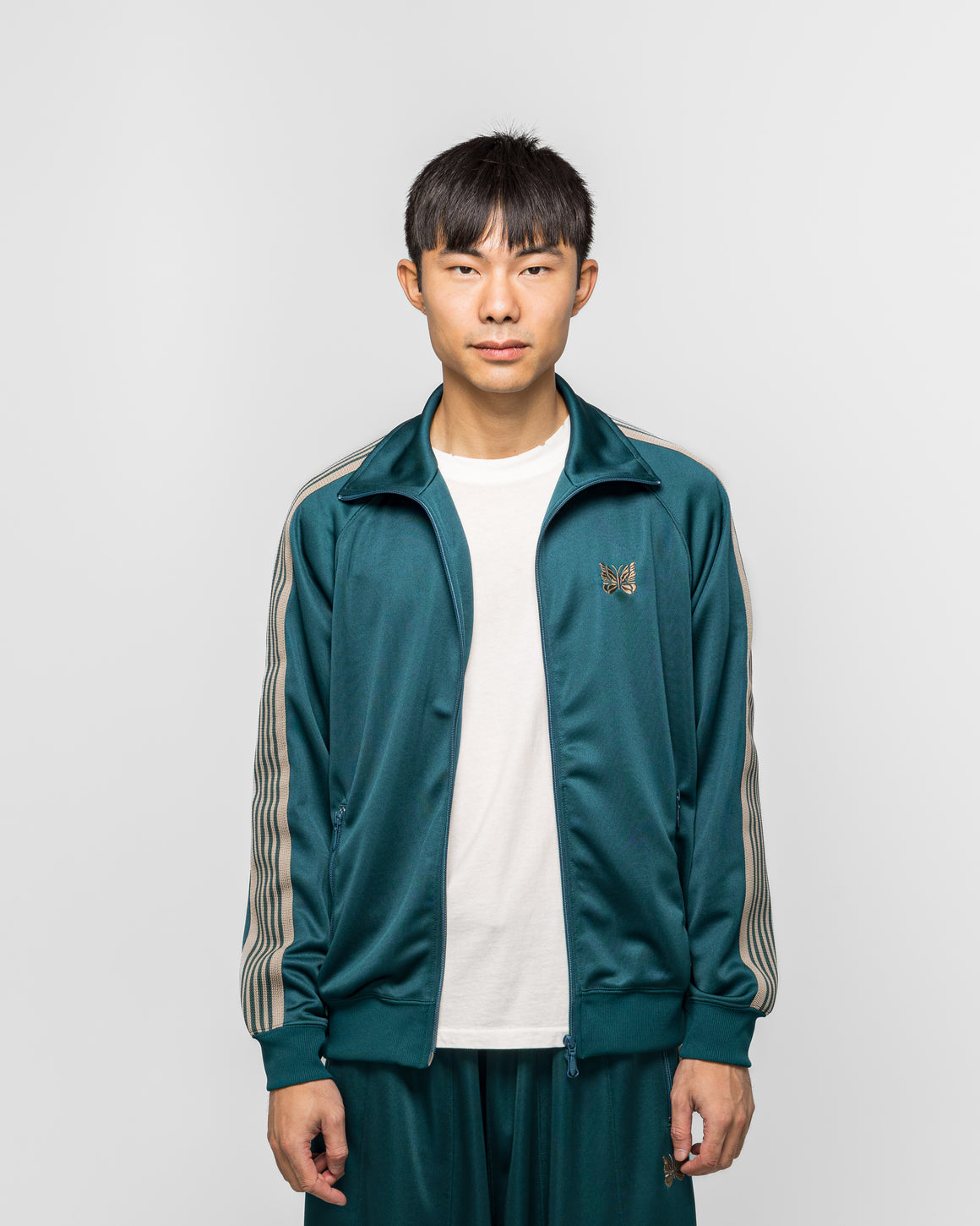 Needles - Track Jacket - Green Poly Smooth | UP THERE