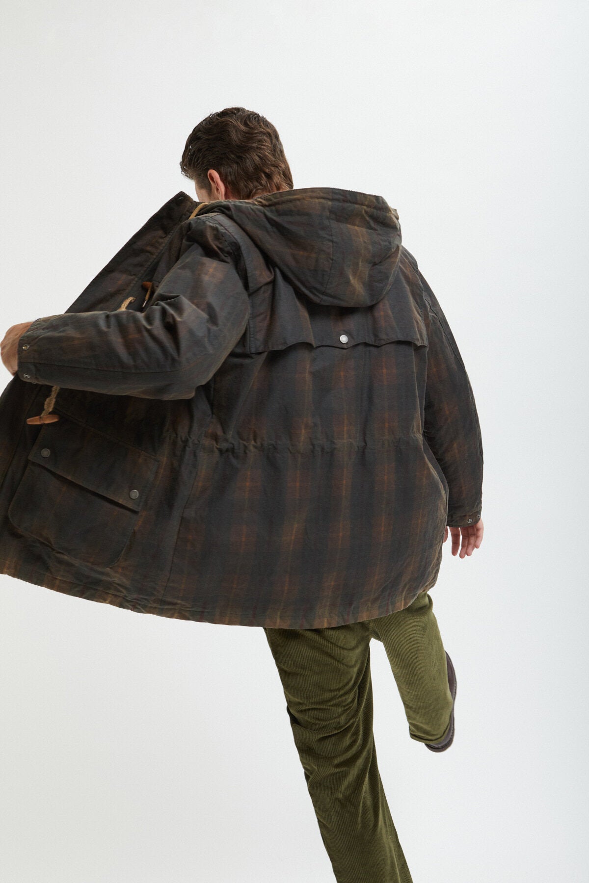 Wax Pattern Duffle Coat Brown Check | Baracuta