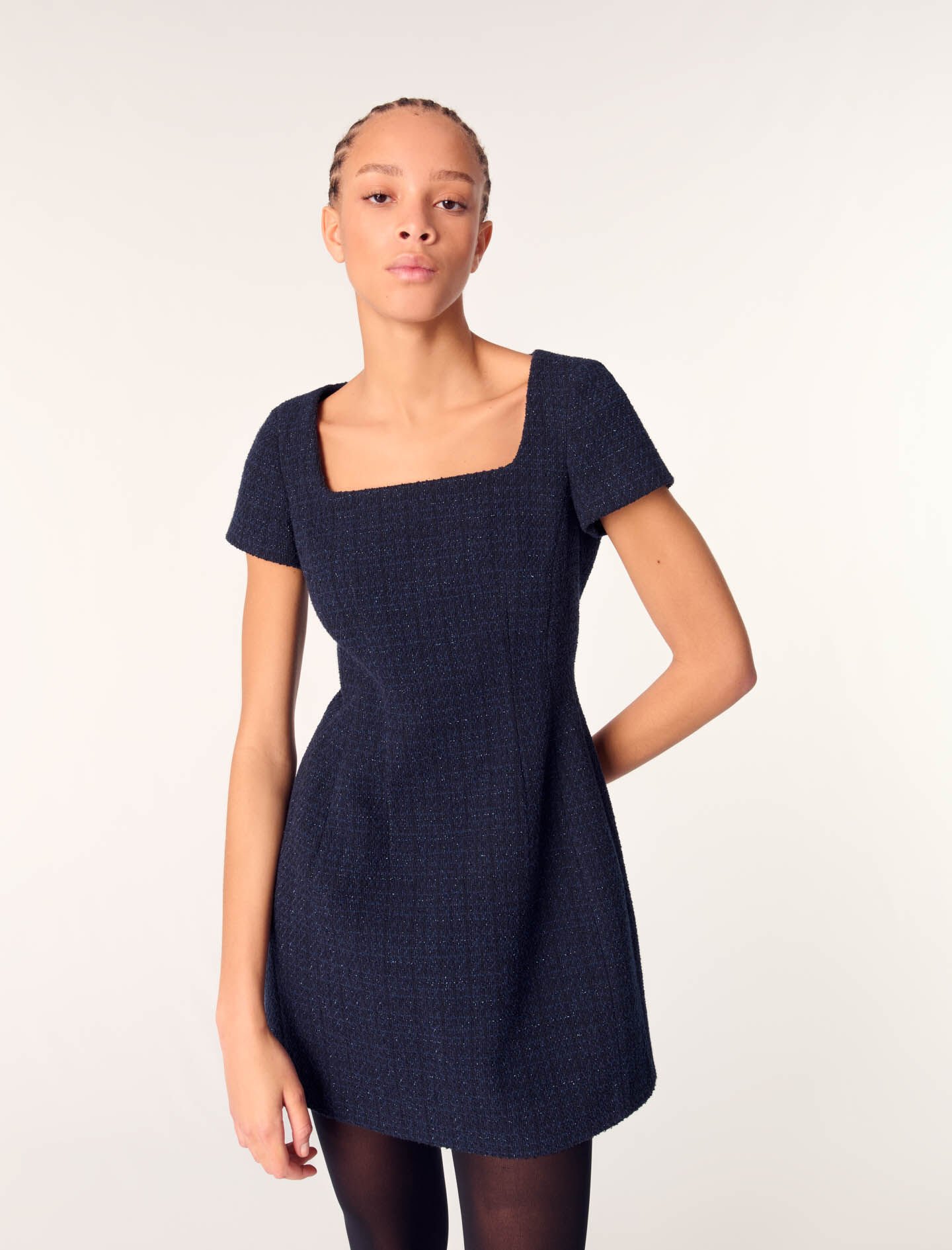 Mini tweed dress Blue For Women | Maje