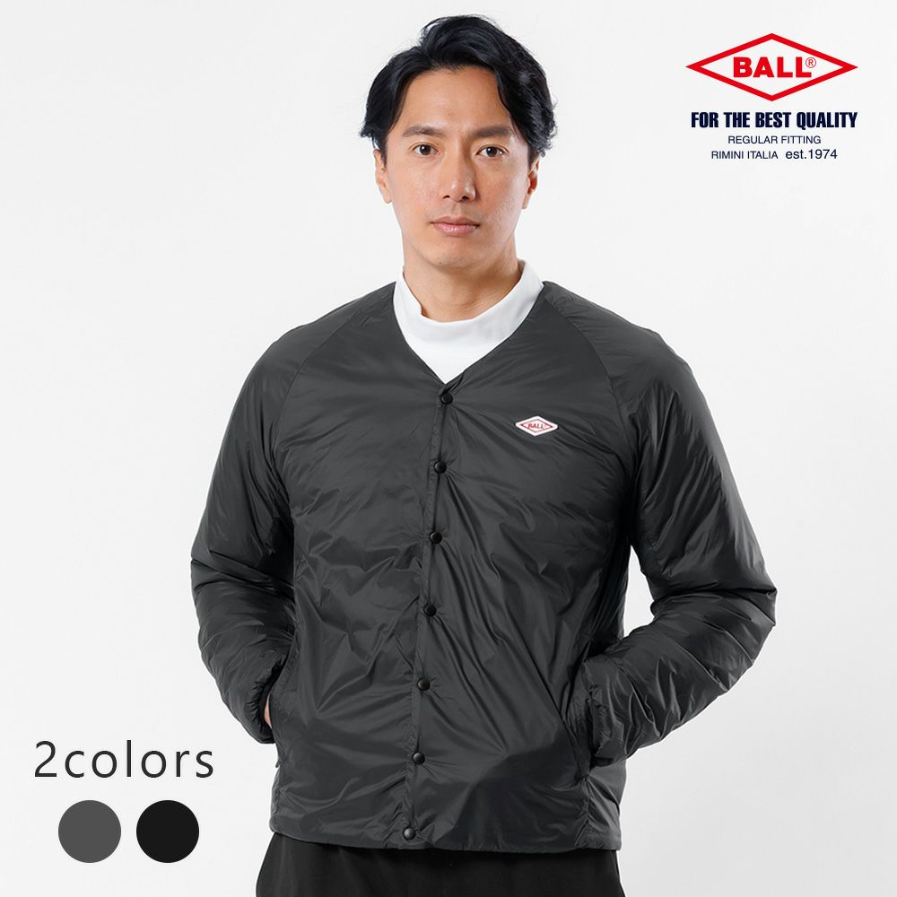 薄中綿 ノーカラージャケット | カジュアルジャケット