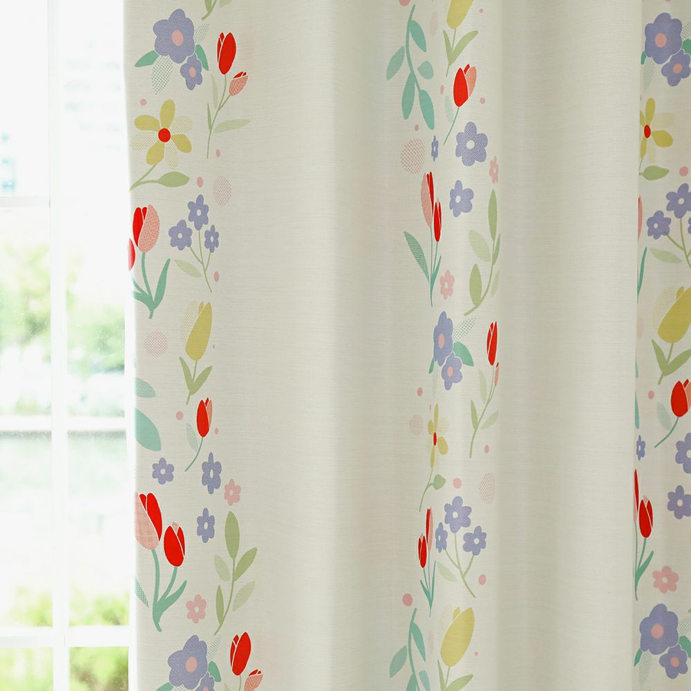 レトロフラワー】【cute style】 洗濯可 花柄 レトロ柄 ドレープ