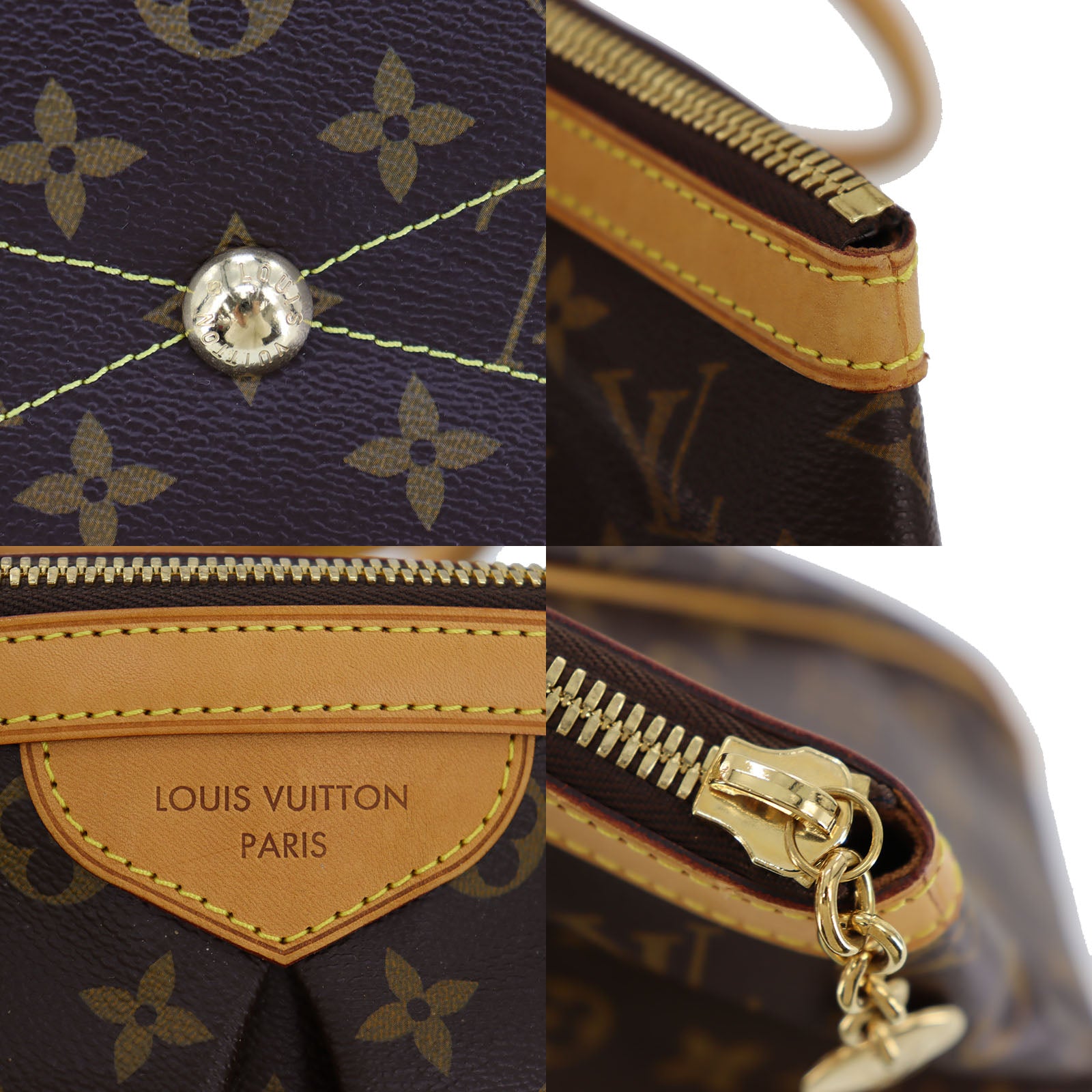LOUIS VUITTON LV Tivoli GM Handbag Monogram Brown M40144 #AH624