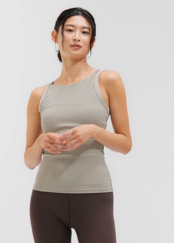 SUKALA】ダブルストラップリブロゴタンクトップ(XS・Sサイズ