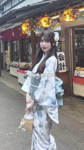 3点セット2Way水彩花柄浴衣セット[fy027] | レディースファッション