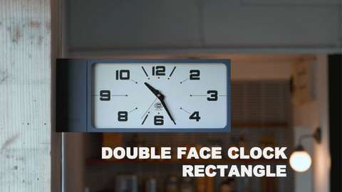 DULTON ONLINE SHOP | DOUBLE FACE CLOCK RECTANGLE BLACK(BLACK