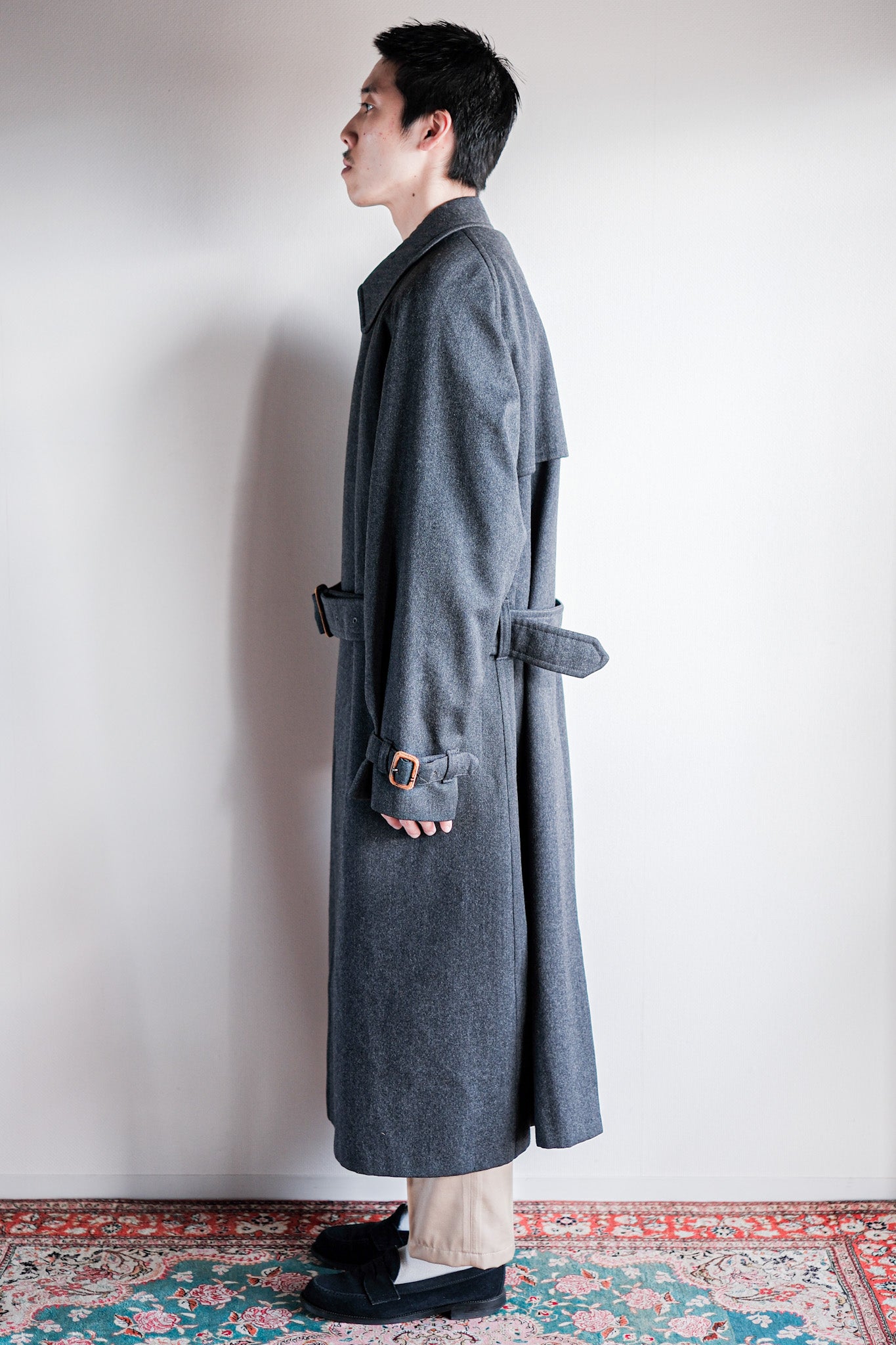 70's】Vintage Aquascutum Single Raglan Wool Rider Coat