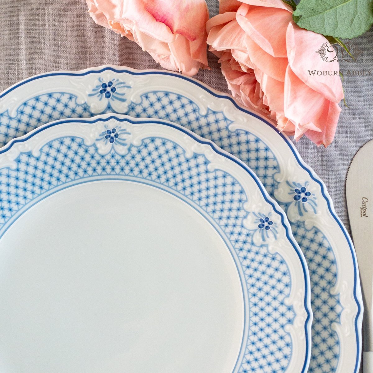 フッチェンロイター エステール 大皿 26cm ブルー 青 リム ディナー